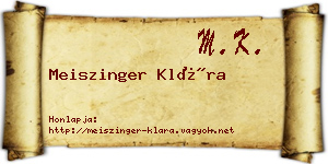 Meiszinger Klára névjegykártya